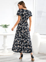 Bohemian V-neck Floral Dress