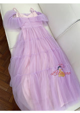 Purple Gauze Sling Tube Top Dress