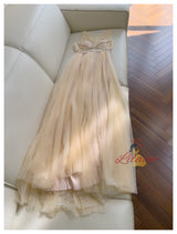 Champagne Suquins Tulle Prom Dress