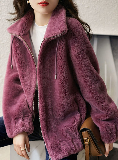 Imitation Lambswool Thick Turtleneck Coat