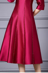 Fuchsia Satin Beading Mother Of The Bride Dress