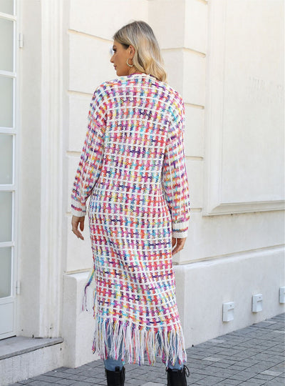 Fringed Long Cardigan Sweater Coat