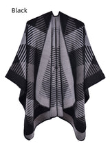 Geometric Square Split Warm Shawl Cloak