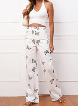 Loose Casual High Waist Straight Wide-leg Pants