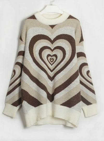 Love Heart Contrast Sweater