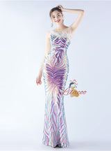 Mermaid Sequins One Shoulder Prom Dress