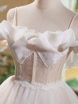 Tulle Lace Spaghetti Straps Homecoming Dress