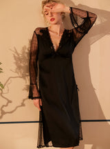 Sexy Ice Silk Mesh Polka Dot Pajamas