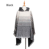 Polyester Gradient Hooded Cloak Shawl