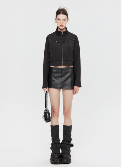 Long Sleeve Zipper Short Coat Jacket