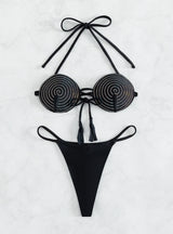 Hot Rhinestone Swimsuit Thong Hard Cup Bikini