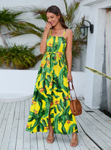 High Waist Split Bohemian Dress