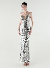 Mermaid Spaghetti Straps Beading Prom Dress