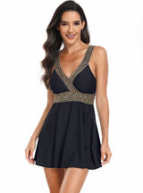 Conservative V-neck Bikini Swimsuit