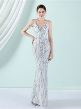 Sling Sequins Beading Long Slim Dress