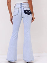 Women's Color Matching Striped Jeans