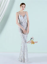 Mermaid Sequins Spaghetti Straps Prom Dress