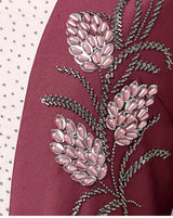 Burgundy Satin Beading Mother Of The Bride Dress
