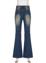 Elastic Slim Washed Blue Jeans
