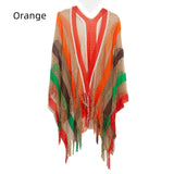 Rainbow Stripe Summer Sunscreen Thin Hollow Shawl