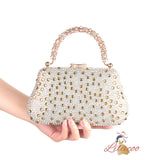 Diamond-encrusted Shoulder Slung Clutch Handbag