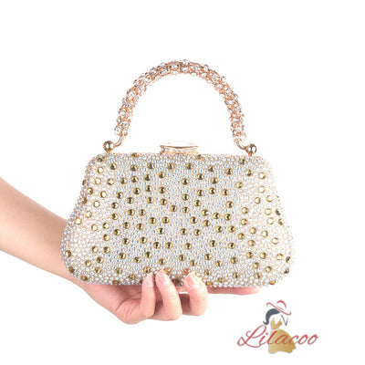 Diamond-encrusted Shoulder Slung Clutch Handbag