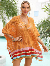 Loose Beachwear Stitching Hollow Bikini Cover Up
