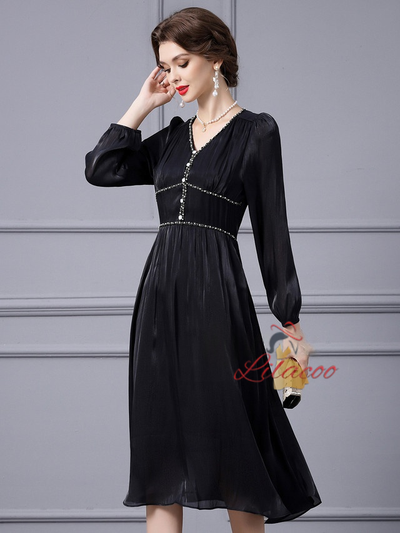 White V-neck Beading Pleats Mother Of The Bride Dress