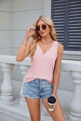 Solid Color V-neck Loose Vest T-shirt