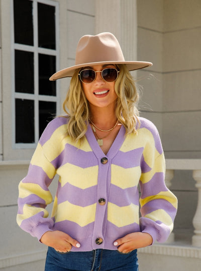 V-neck Knitted Short Cardigan Jacket