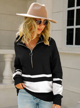 Long Sleeve Zipper Up Sweater