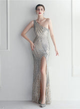 Mermaid Sequins Split Prom Dress