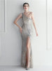 Mermaid Sequins Split Prom Dress