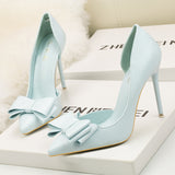 Shallow-mouth Pointed Bow High-heeled Shoes