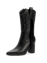 Pointed Embroidered Tassels White Boots