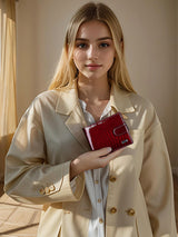 Short multi-card patent leather coin purse