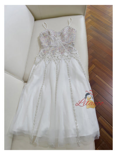 Open-back Sling Slim Mesh Dress