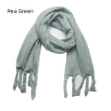 Autumn and Winter Knotted Thick Braid Tassel Scarf