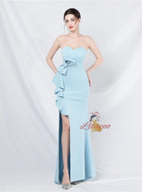 Mermaid Strapless Bow Prom Dress