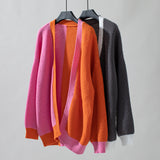 Casual Loose Long-sleeved Color Matching Sweater