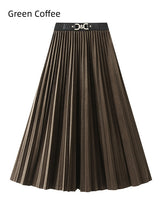 High Waist Flocked Pleated Skirt