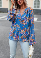 Women Long Sleeve Floral Shirt