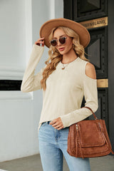 Round Neck Loose Long Sleeve T-shirt