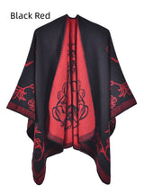 Jacquard Split Warm Padded Shawl