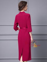 Purple Short Sleeve Mother Of The Bride Dress