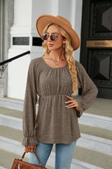 Round Neck Loose Long Sleeve T-shirt