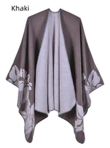 Retro Big Flower Double-sided Cashmere Cloak