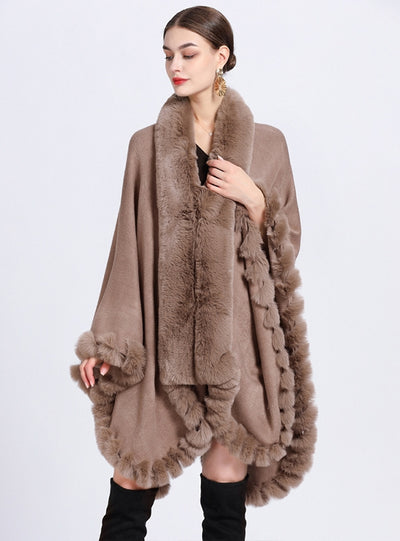 Irregular Large Size Knitted Loose Shawl Cloak