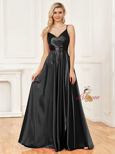 Sexy Suspender Satin Backless Dress