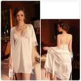 Solid Color Lace Split Suspenders Pajamas